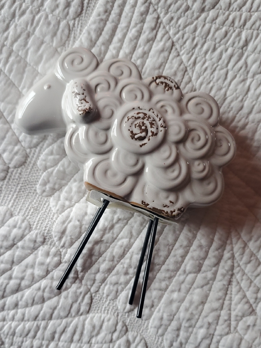 Ceramic Sheep Decorative Figurine in Cream